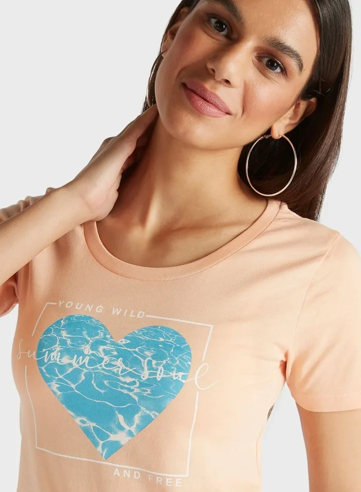 Crew Neck Graphic T-Shirt