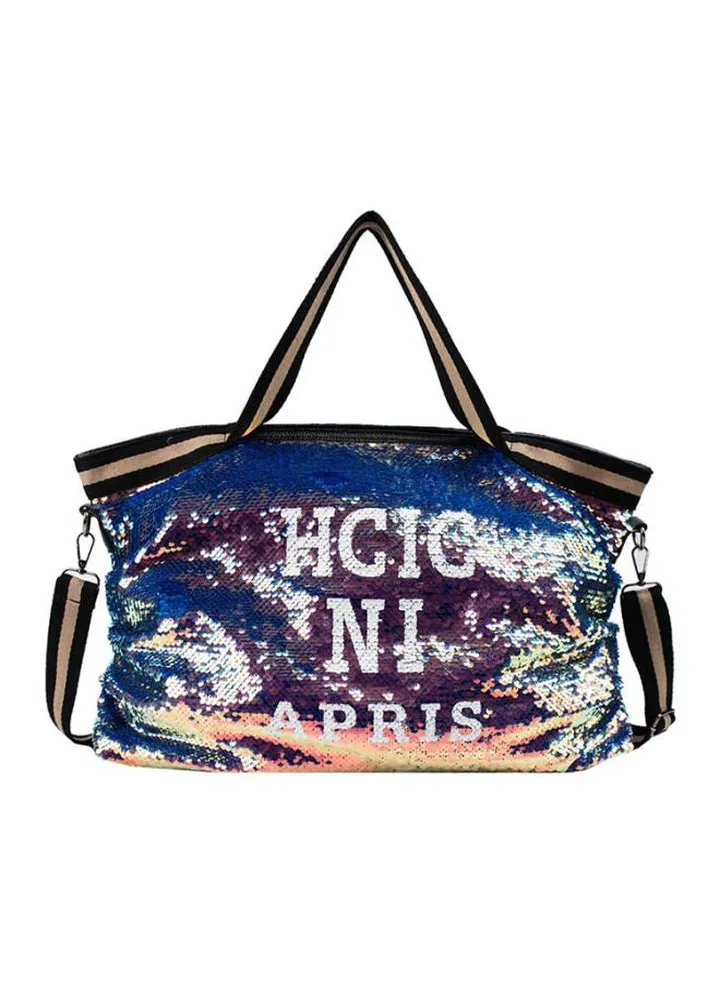 Mermaid Sequinned Tote Purple/Blue/White