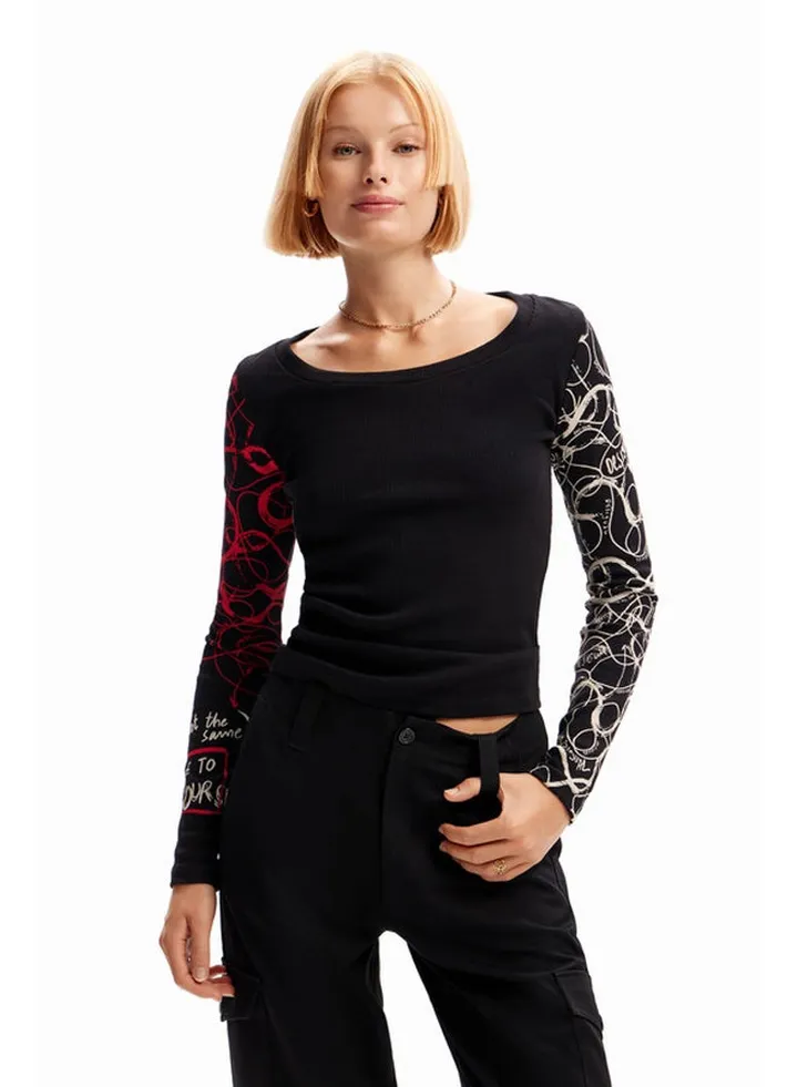Ribbed brushstroke T-shirt