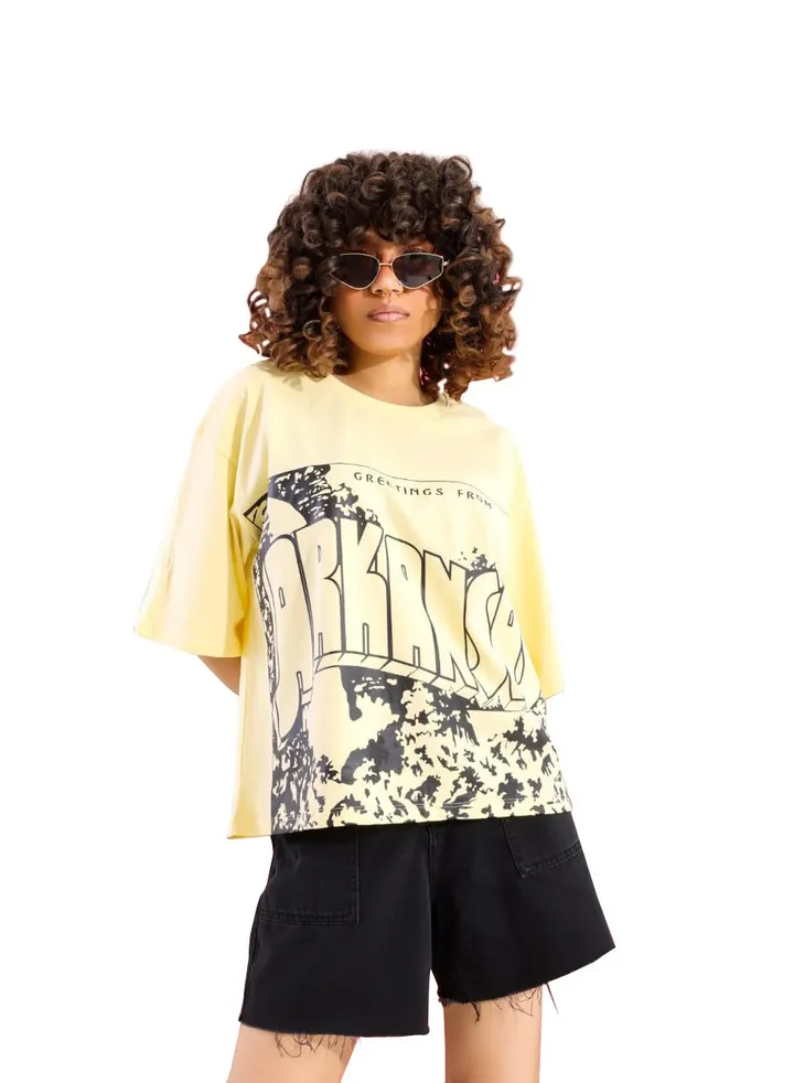 "Printed half sleeve T-shirt "