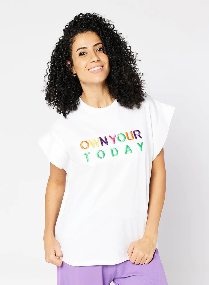 Wide Cap Sleeves T-Shirt