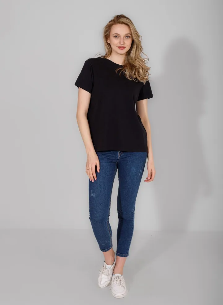 Women Long Basic Cotton TShirt