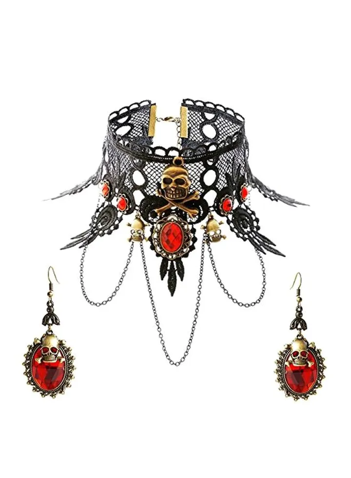 Alloy Choker Necklace And Earrings Set