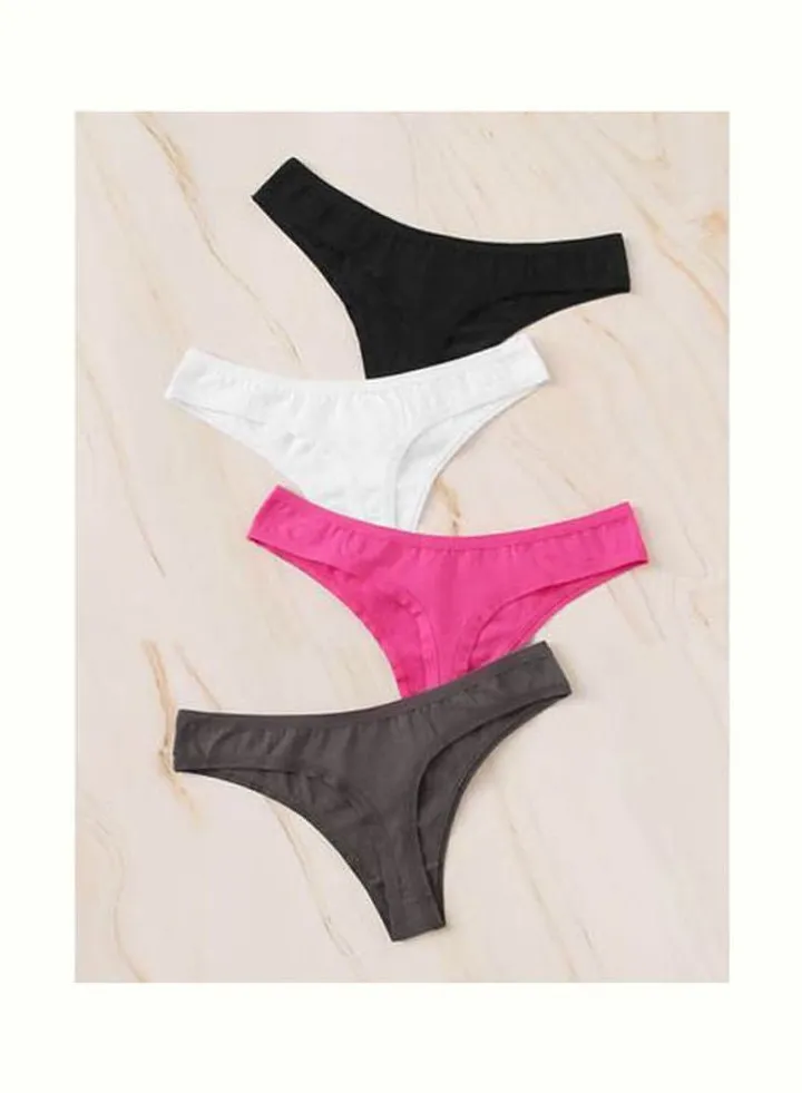 Bundle Of (4) - Solid No Show Women Underwear Multicolour