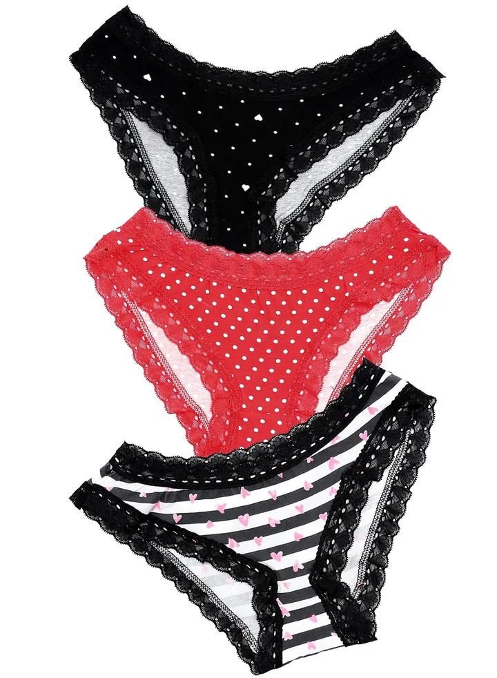 Bundle OF (3) Cotton Printed Bikini Dantel