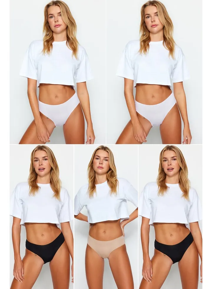 Black-White-Nude 5-Pack Bamboo Classic Panties THMAW24KU00014