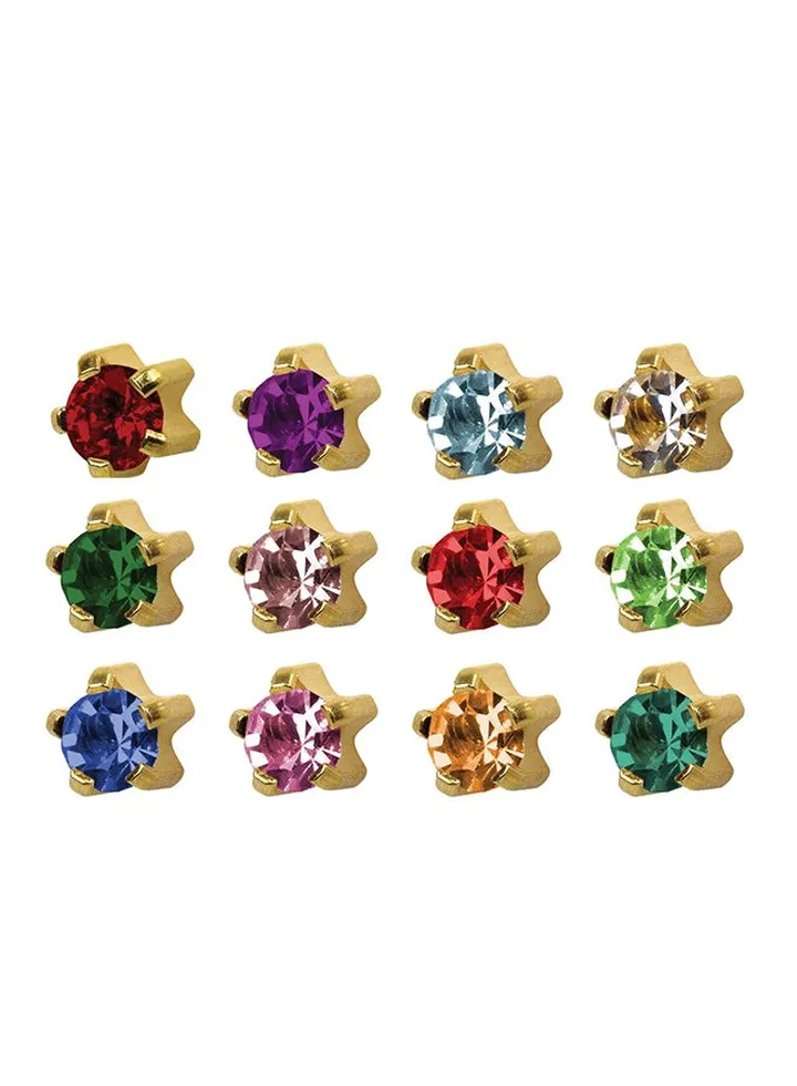 12-Pairs 24K Gold Plated Swarovski Tiffany Earrings