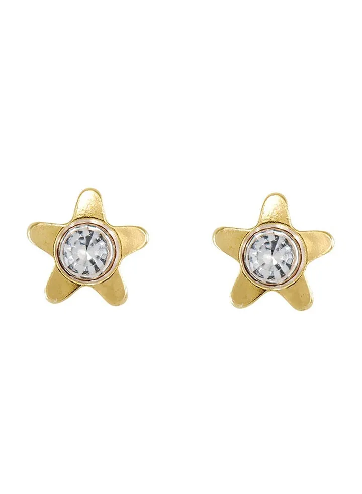 24K Gold Plated Swarovski Star Earrings