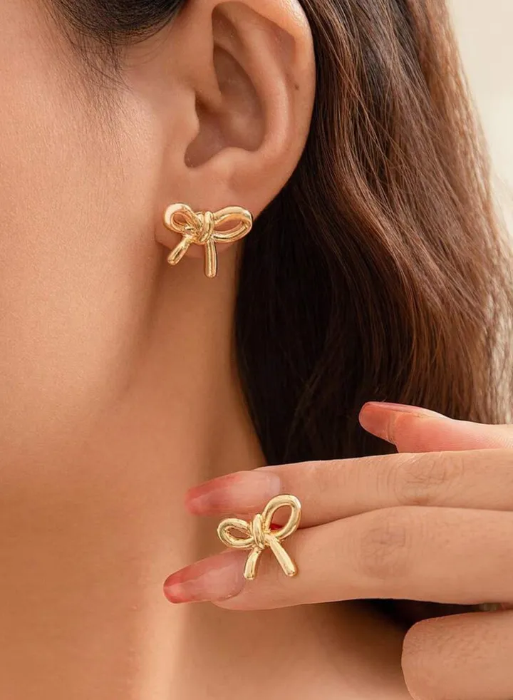 Elegant Stainless Steel Gold Plated Earrings For Women