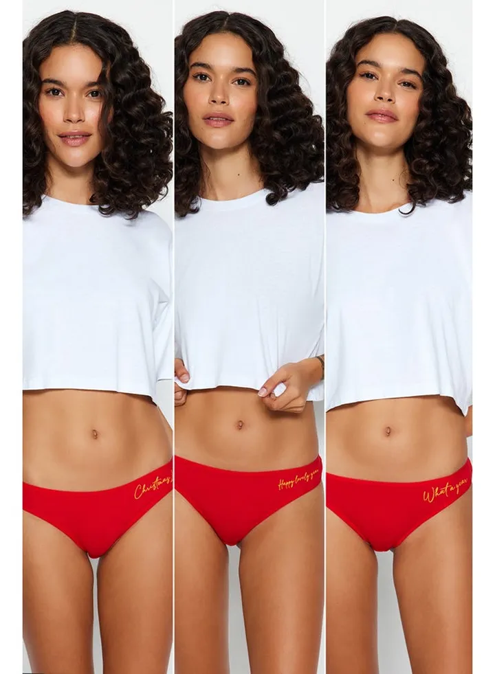 3-Pack Red Christmas Brazilian Briefs THMAW24KU00015