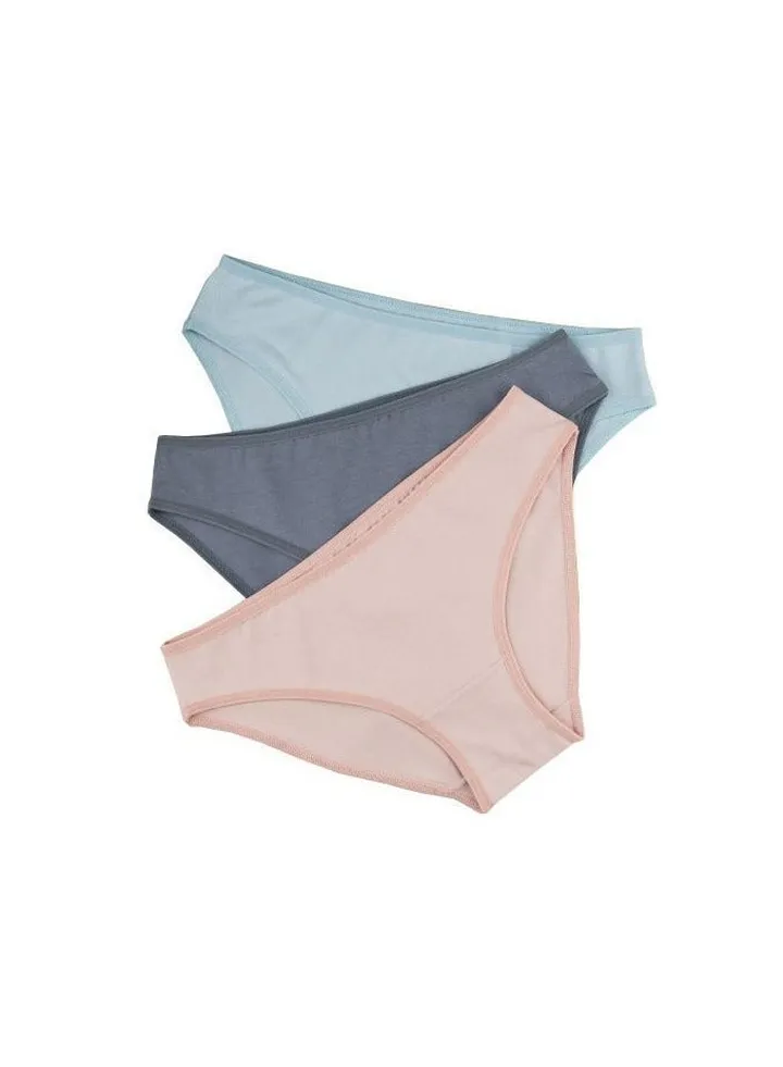 MILK® Basics Women Bikini Underwear Bundle of 3 Plain Colored Bikinis