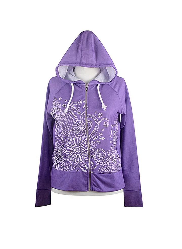 Karma Hooded Neck Sweatshirt Purple