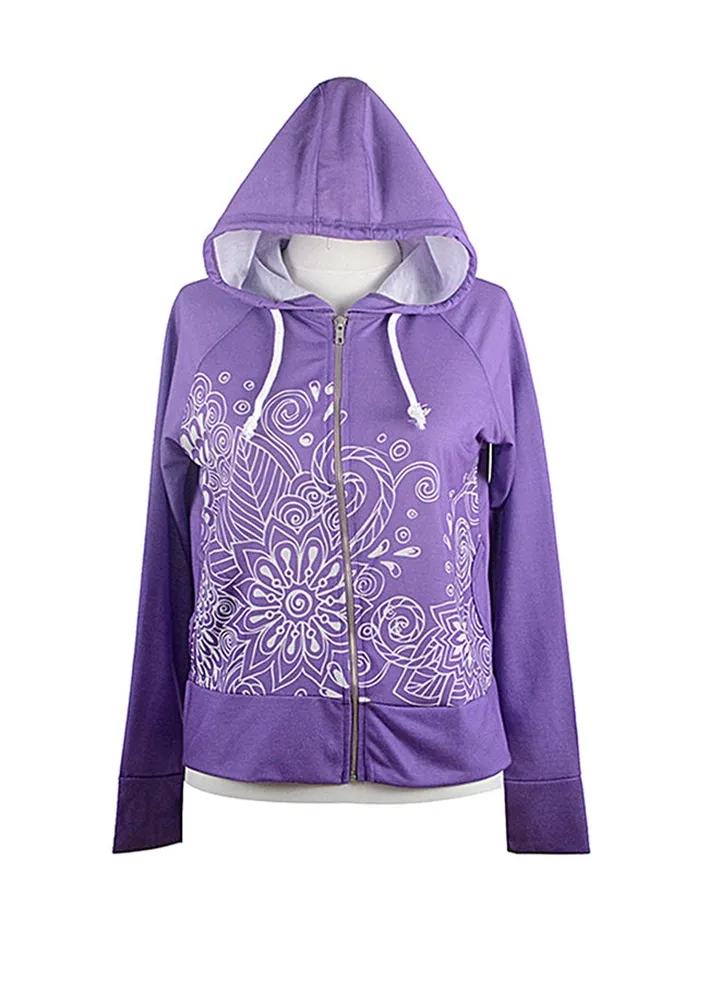 Karma Hooded Neck Sweatshirt Purple