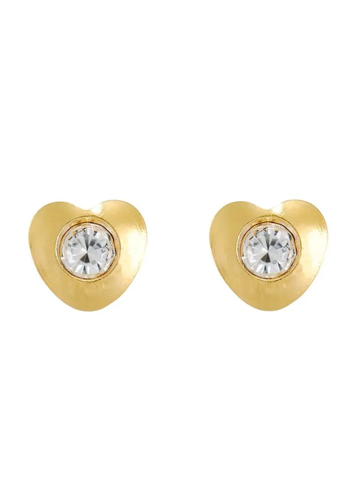 24K Gold Plated Heart Swarovski Earrings
