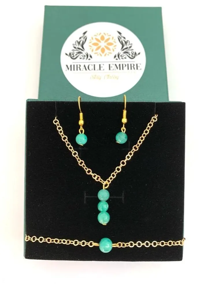 Necklace Earrings Bracelet Fashion Stylish Woman Gift Set
