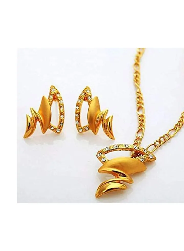 Unique golden jewelry pendant,necklace,earring set