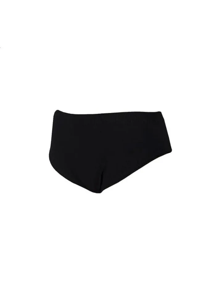 Cottonil Ribbed Elastic-Waistband Patterned High-Rise Briefs for Women