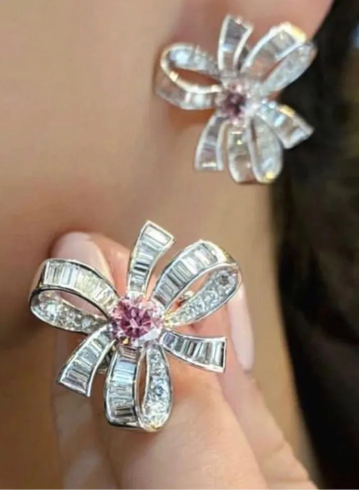 925 Silver Plated Cubic Zircon Earrings