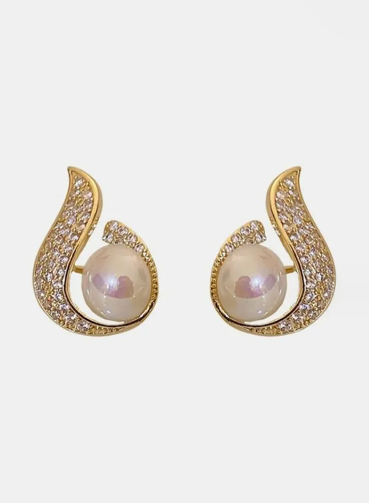 Embellished Faux Pearl Earrings