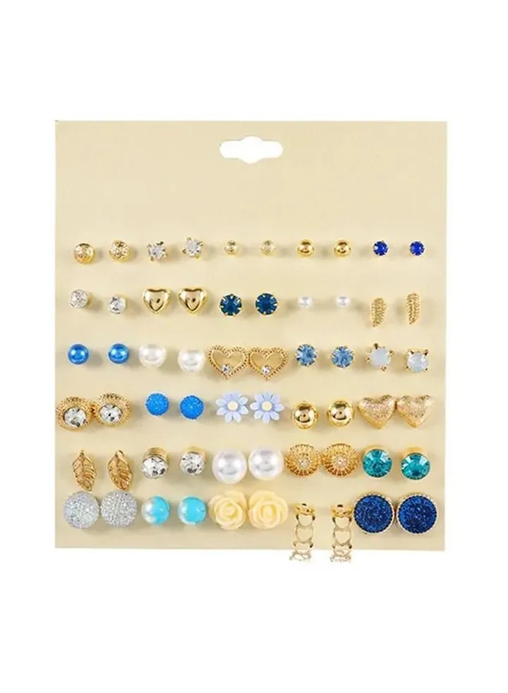 30 Pair Elegant Fashion Earrings Set, Love Earrings Pearl Pendant Earrings, Women Girls Jewelry Set for Daily Birthday Party Gift