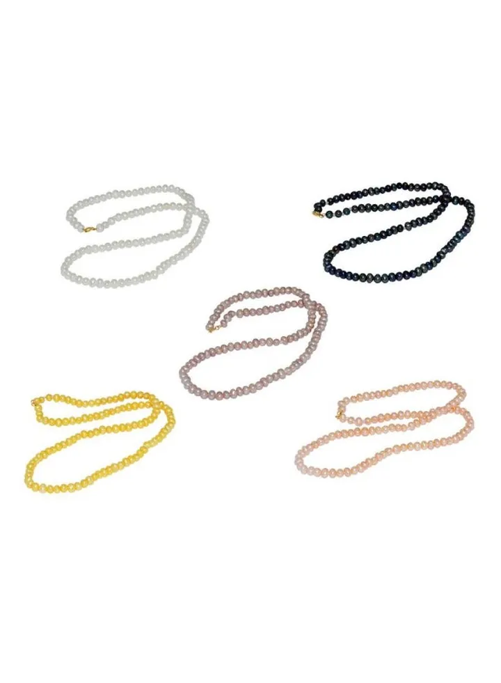 5-Piece 10 Karat Gold Pearl Strand Necklace Set