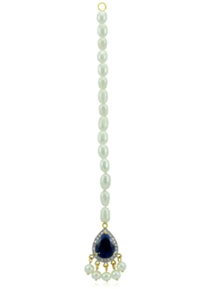 18 Karat Gold Royal Indian Sapphire Head Piece