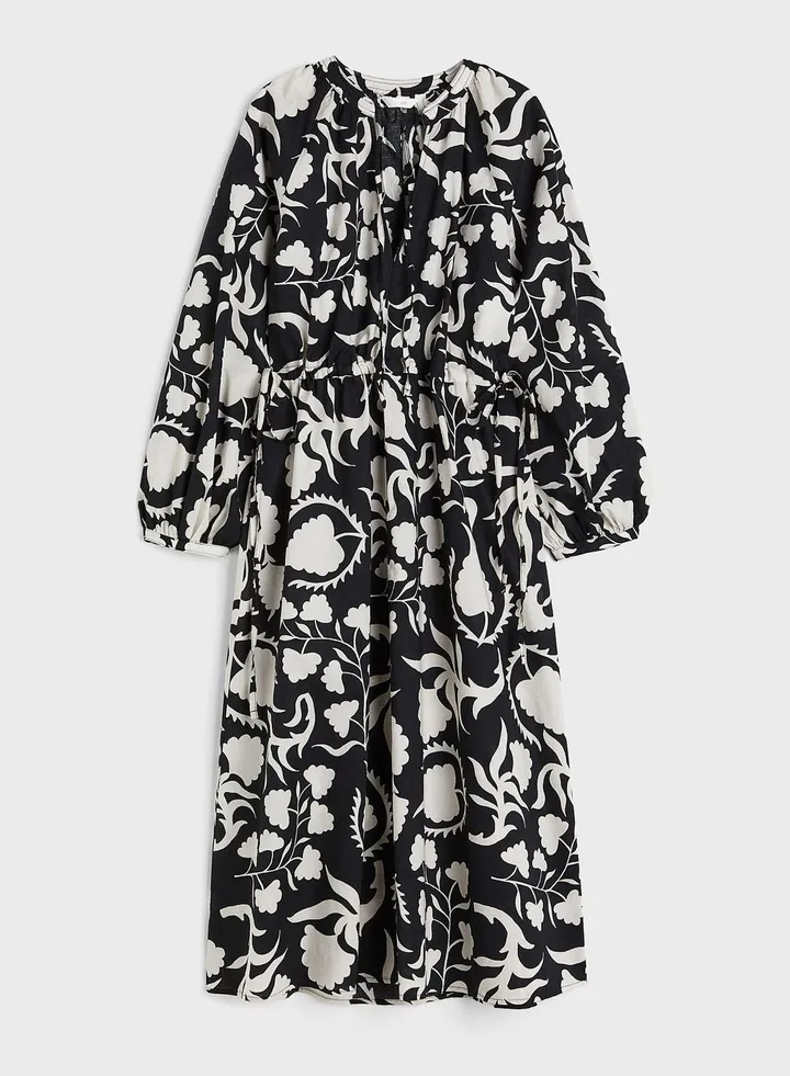 Floral Print Tie Detail Dress