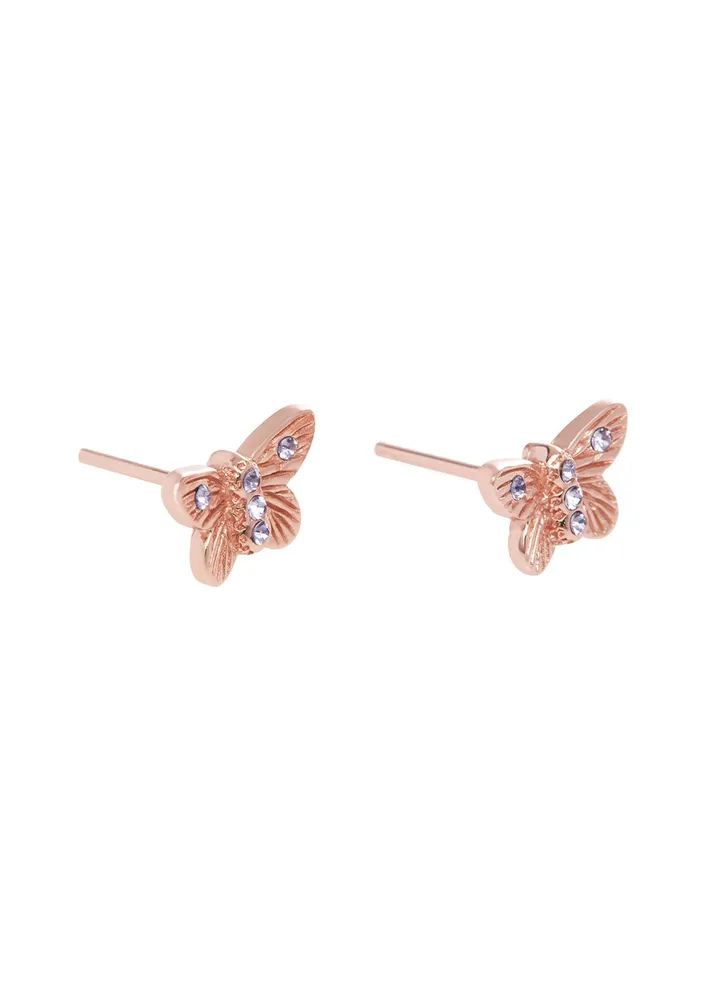 Bejewelled Butterfly Women's Stud Earrings - OBJ16MBE07