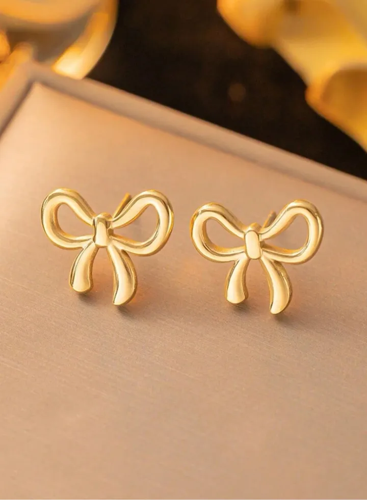 Elegant Stainless Steel Gold Plated Earrings For Women