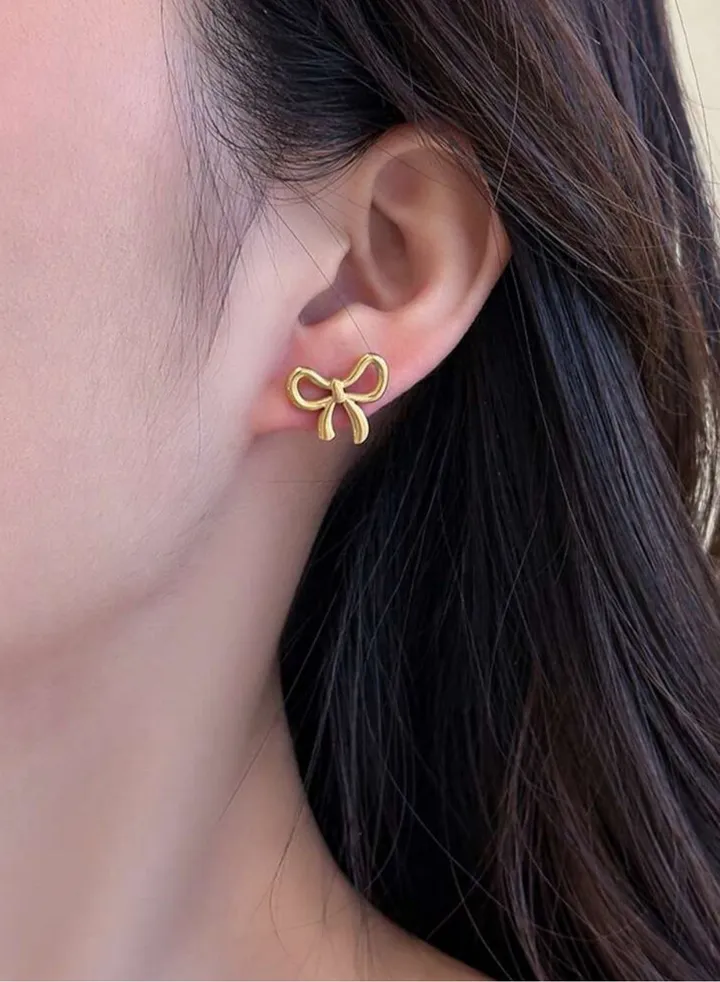 Elegant Stainless Steel Gold Plated Earrings For Women