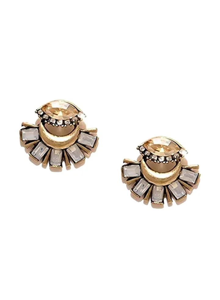 Gold-Toned Half Flower stud Earrings