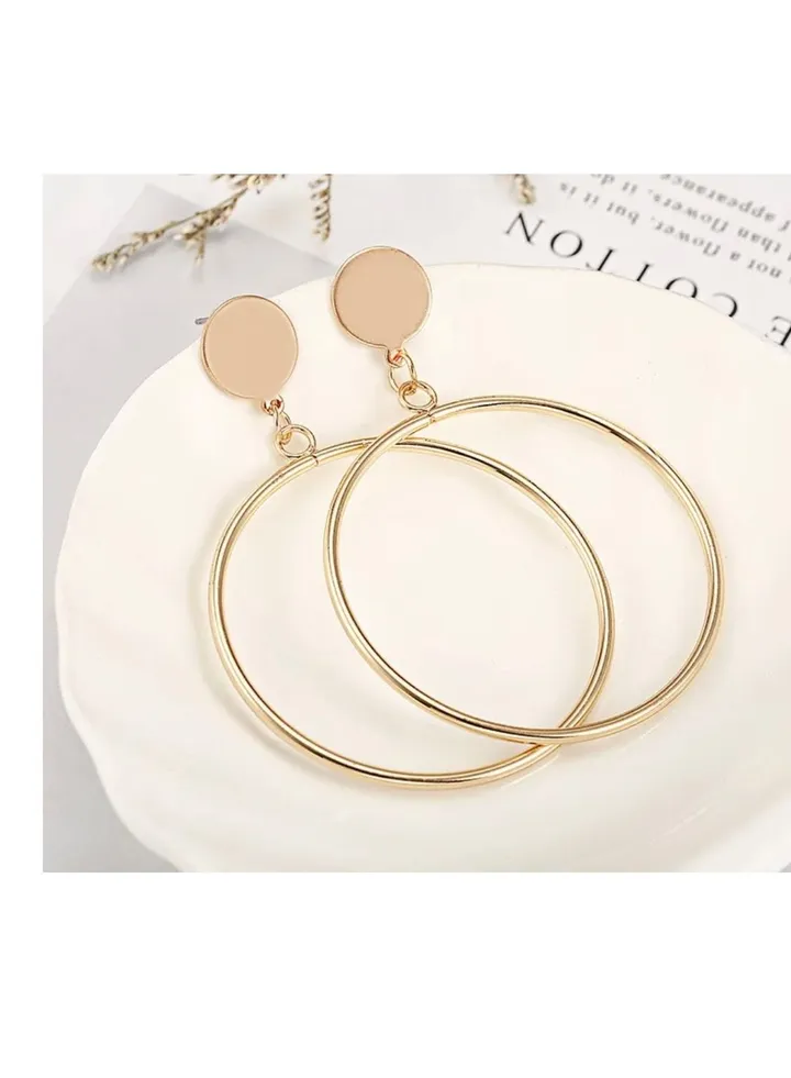 Big earrings for women gold color jewelry