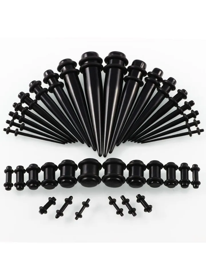 36pcs Ear Stretching Kit 14G-00G(1.6-10mm)Surgical Steel Tapers Tunnels Gauges Set Ear Tapers Stretching Kit Acrylic Gauges Plugs Tools Set Eyelet for Starter Women and Men Expanders