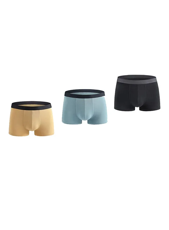 Pack of 3 Boxer Beige/blue/Black