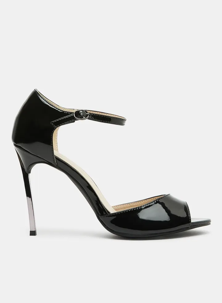 Faux Leather High-Heel Sandals