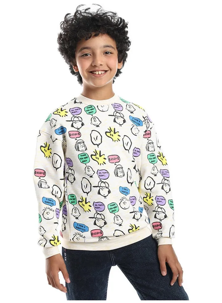 Cotton Printed Boys Sweatshirt