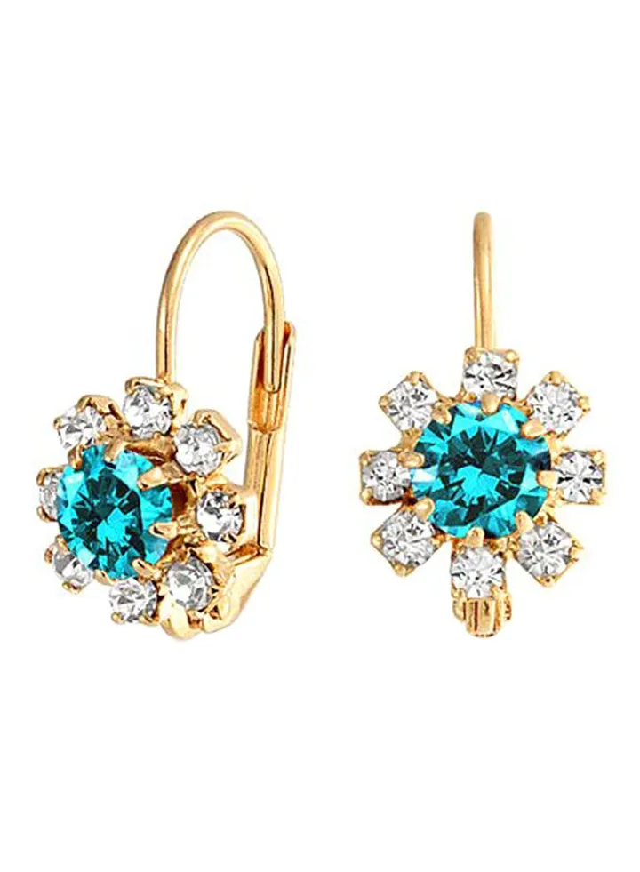 18k Gold Plated Brass Leverback Drop Earrings
