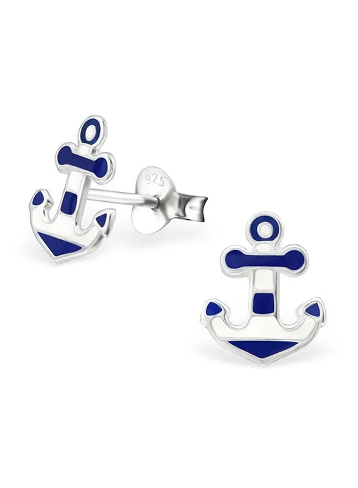 925 Sterling Silver Anchor Earrings