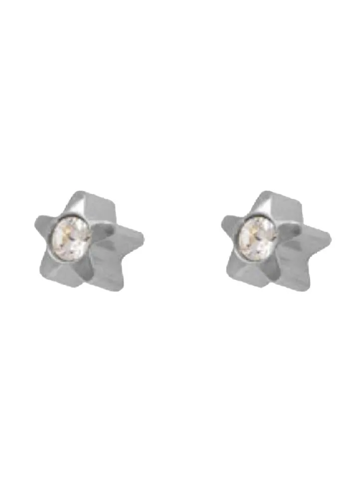316L Stainless Steel Stone Studded Star Earrings