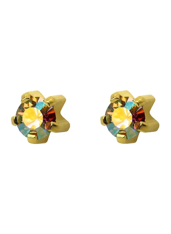 24K Gold Plated Rainbow Tiffany Swarovski Earrings