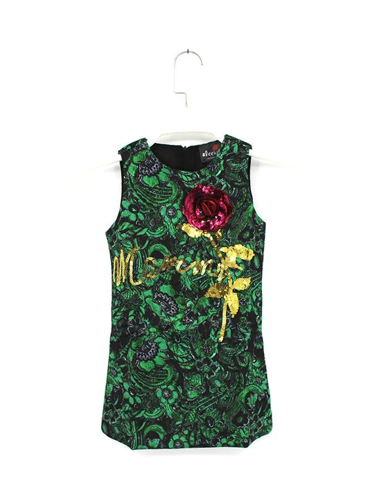 Ella Printed Dress Green