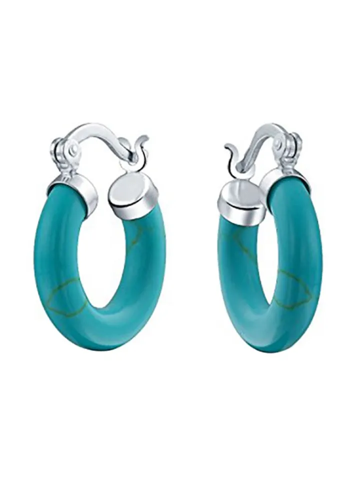 925 Sterling Silver Round Tube Small Hoop Earrings