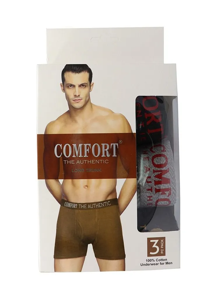 Mens Long Trunk 3pc Cotton