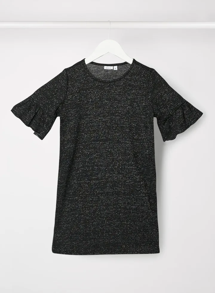 Kids/Teen Flared Sleeve Dress Black
