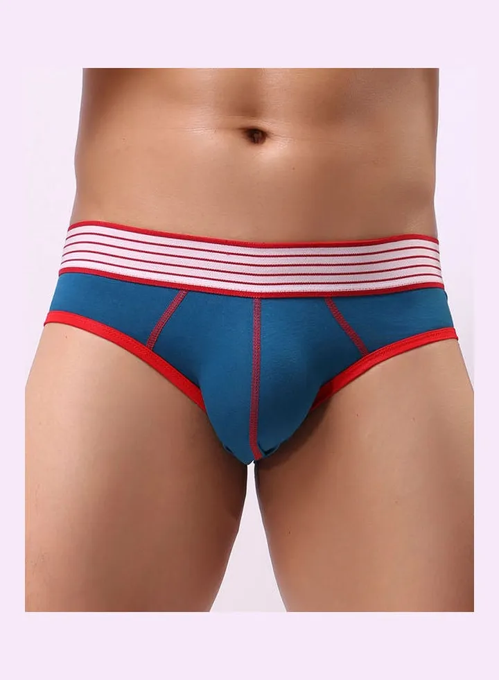 Bulge Pouch Elastic Low Waist Underwear Navy Blue