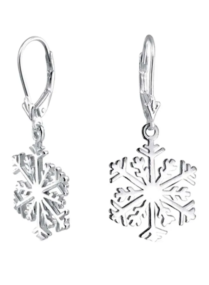 925 Sterling Silver Winter Christmas Dangle Earrings
