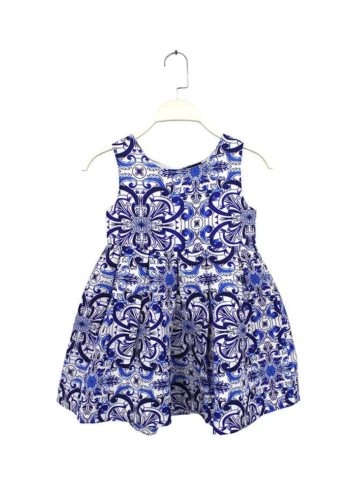 Emma Printed Dress Blue/White 