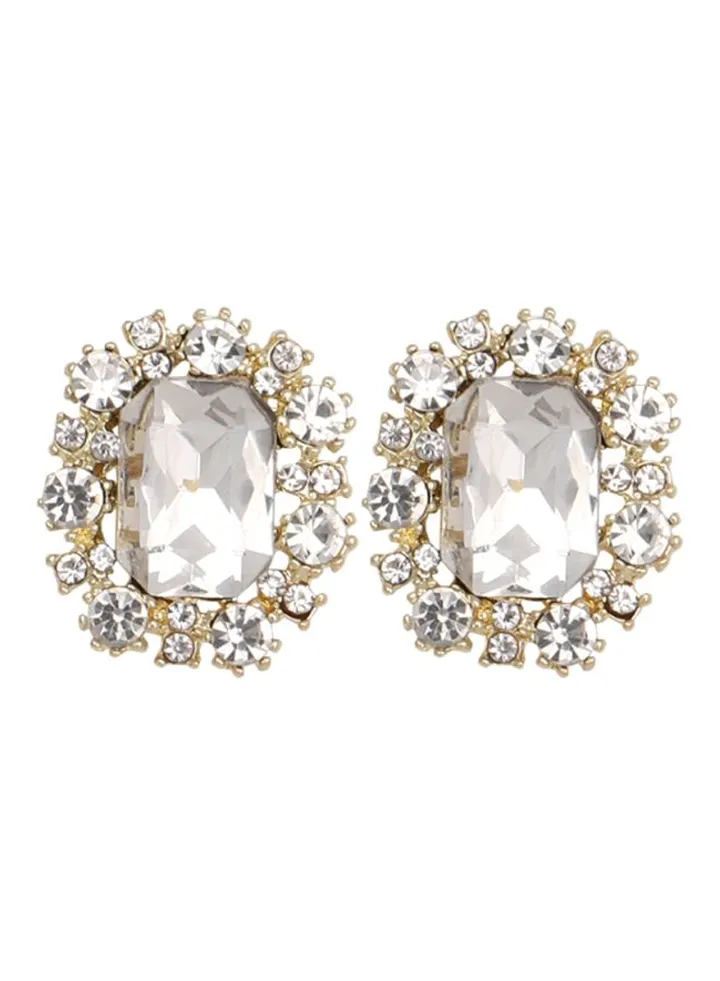 925 Silver Rhinestones Studded Earrings