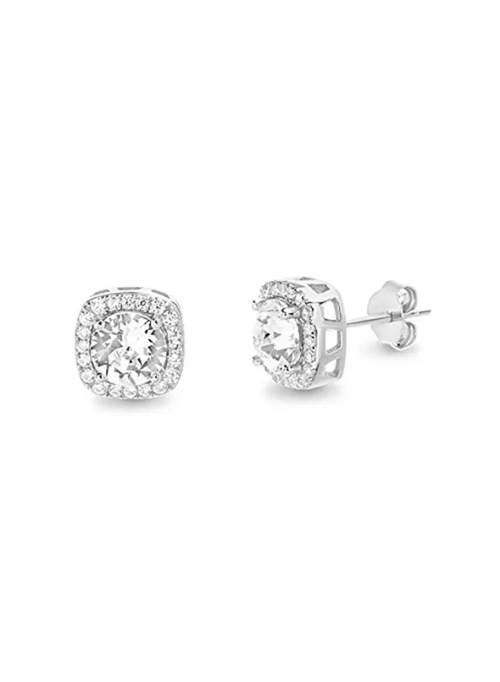 Square Brass Stud Earrings