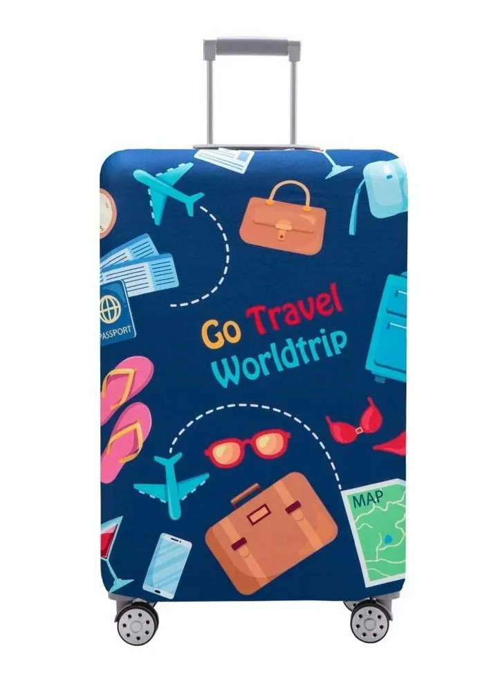 Suitcase Covers, Luggage Cover, Washable Suitcase Protector Anti-scratch Suitcase cover Fits 22-25 Inch Luggage (Go travel-Trip, M)